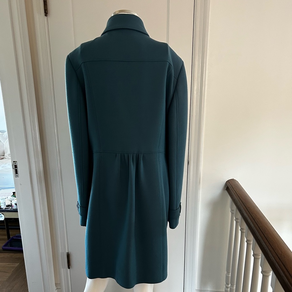 Burberry London Teal Double Breasted Coat Wool Blend UK14 | US 12 - Picture 7 of 10